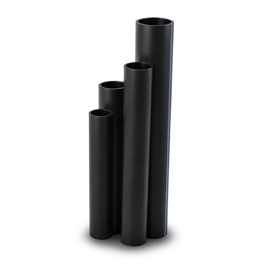 أنابيب HDPE SDR 17.6 قطر خارجي 200 مم سمك 11.4 مم لون أسود