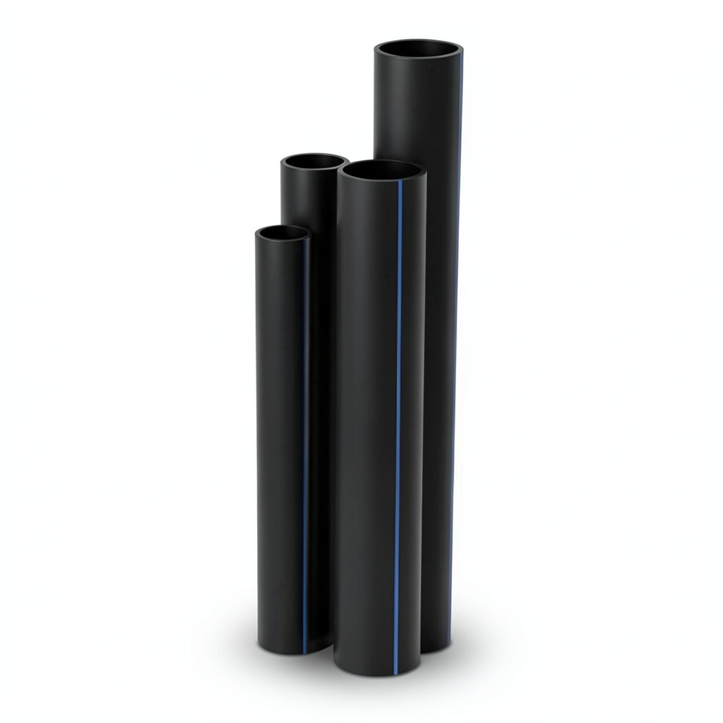 أنابيب HDPE SDR 17.6 قطر خارجي 225 مم سمك 12.8 مم لون أسود