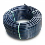 HDPE Plastic Coil Pipe  PN 4 Bar [PE 100] OD 75 mm  SDR 33  Color Black with Blue Stripes | Almona Factory