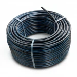 HDPE Plastic Coil Pipe  PN 4 Bar [PE 100] Outside Diameter 110 mm  SDR 33  Color Black with Blue Stripes | Almona Factory