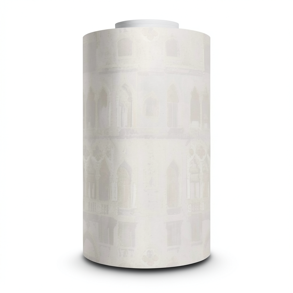 Italian Wallpaper Pale Beige Color Modern Design, Size 10m x 1.06m, Model 81737