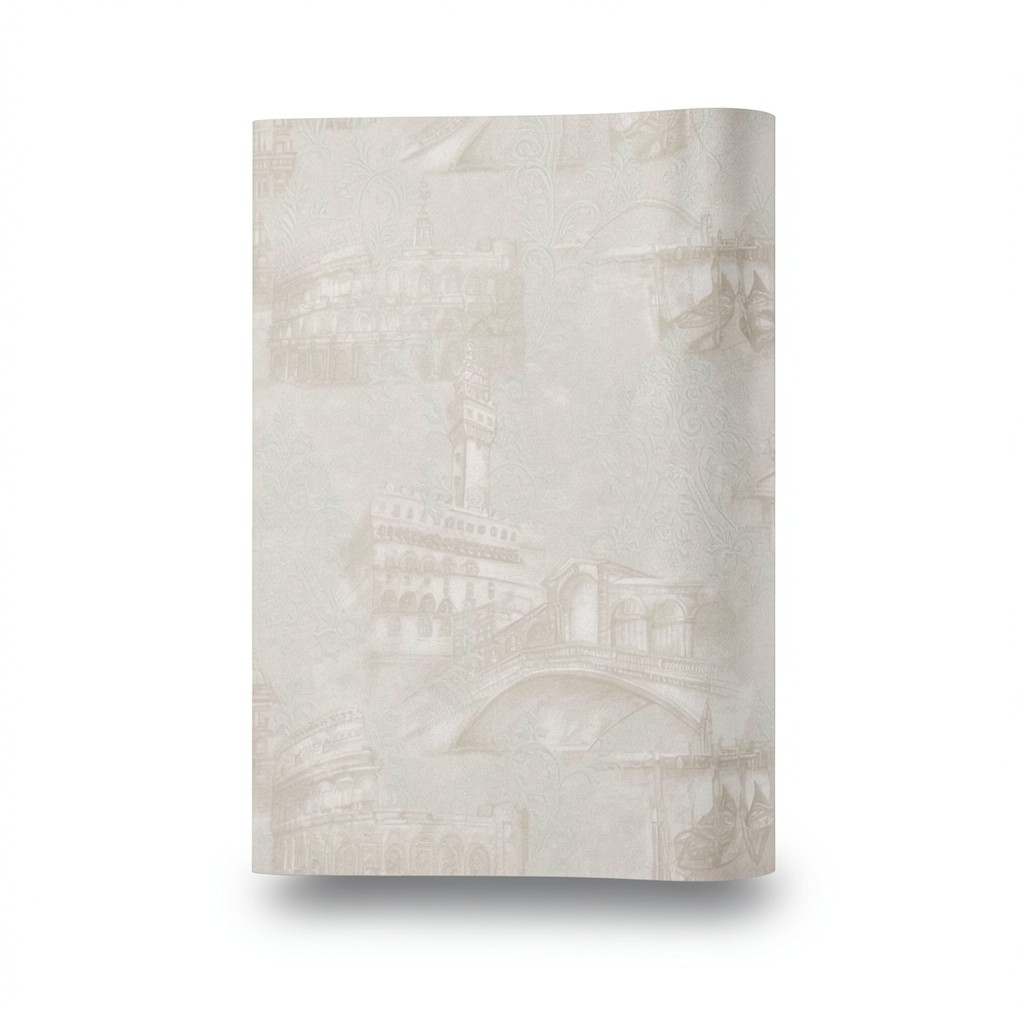 Italian Wallpaper Modern Design Beige Color, Size 10mx1.06m, Model 81705