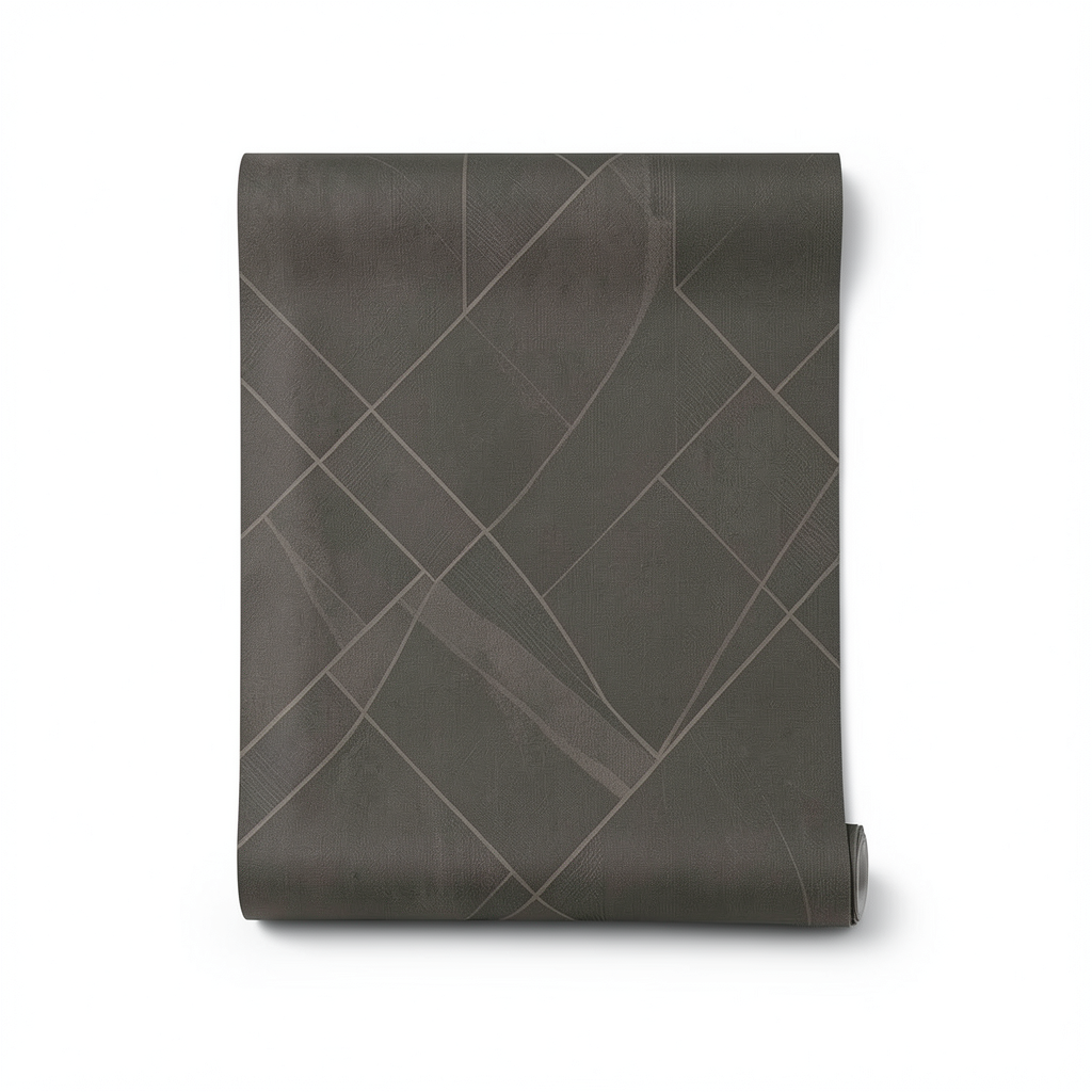 Italian Wallpaper Dark Beige Color Modern Design, Size 10mx1.06m, Model 81708