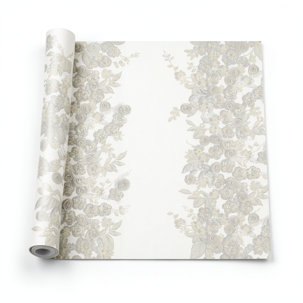 Italian Wallpaper 10m x 1.06m Off White, Model 81563
