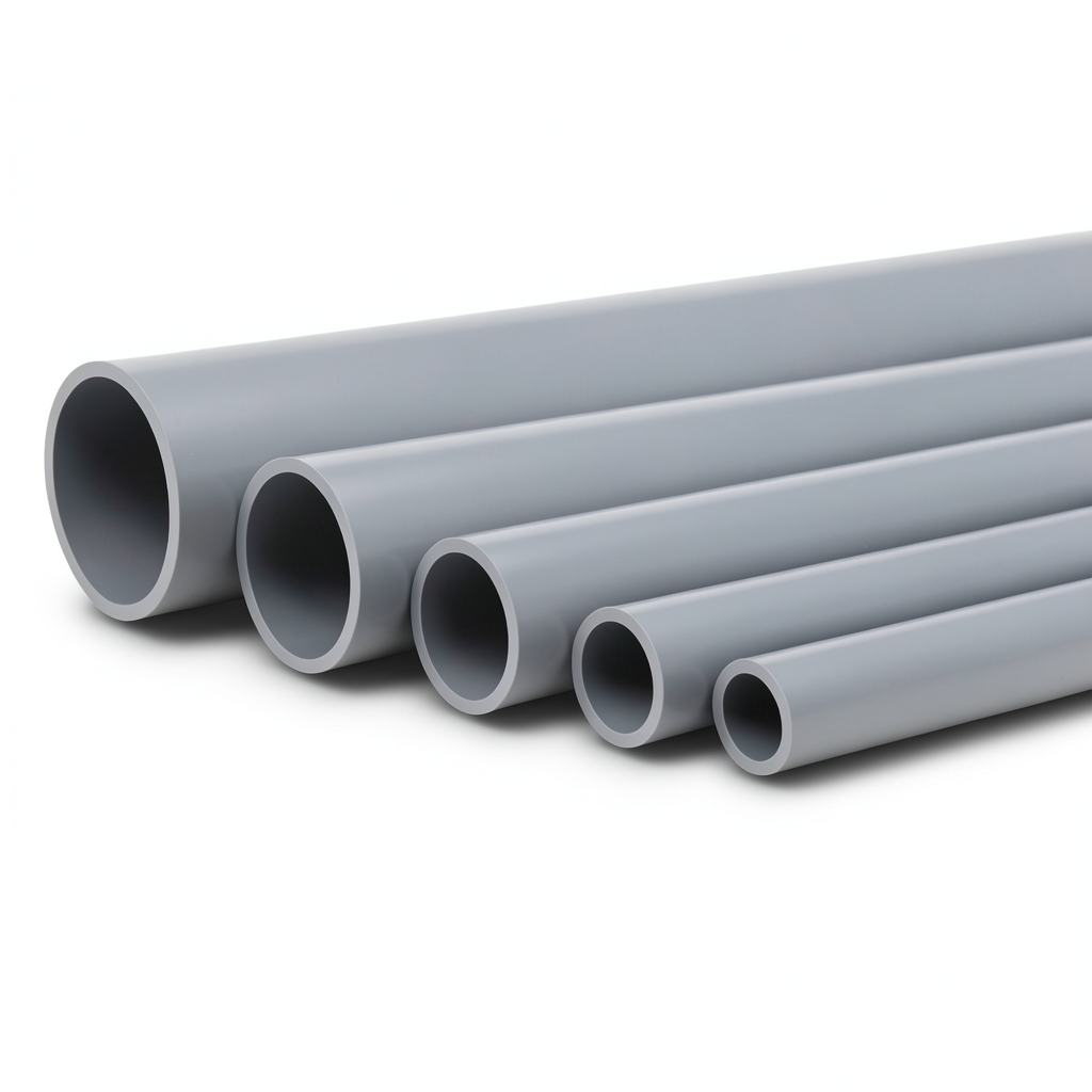 UPVC Pipes Nominal Pressure 10 Bar Outside Diameter 90 mm Thickness 4.3 mm Gray