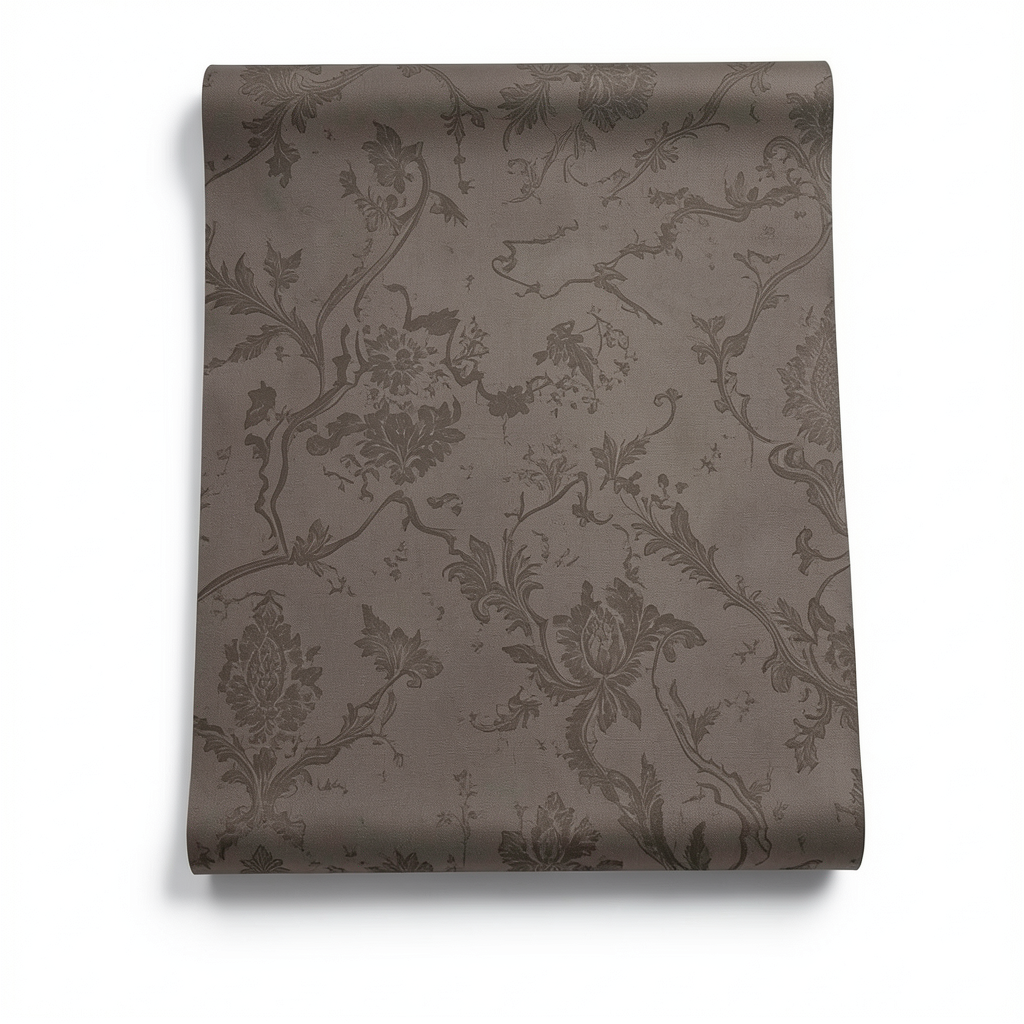 Italian Wallpaper 10m x 1.06m Dark Beige, Model 81522