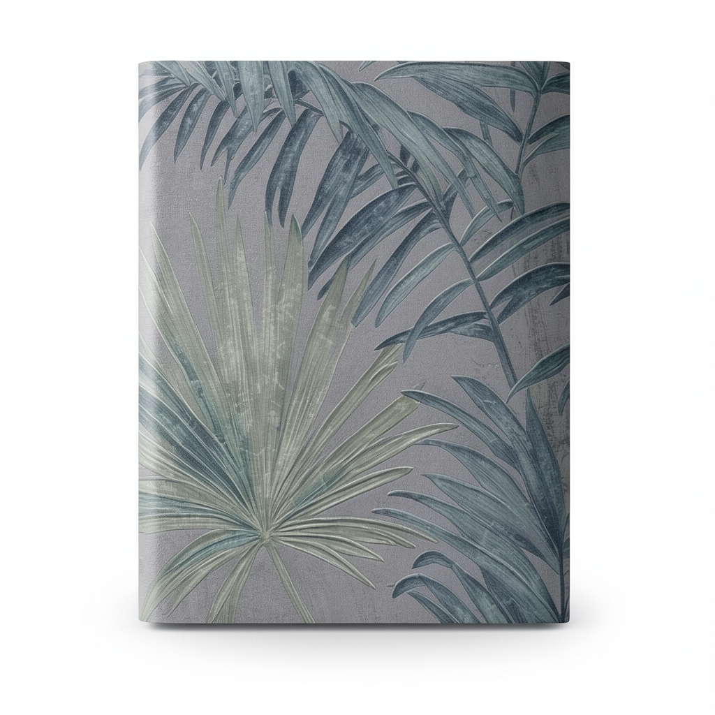 Italian Wallpaper Gray Color Leaf-Patterned Design, Size 10m x 0.70m, Model rc16092