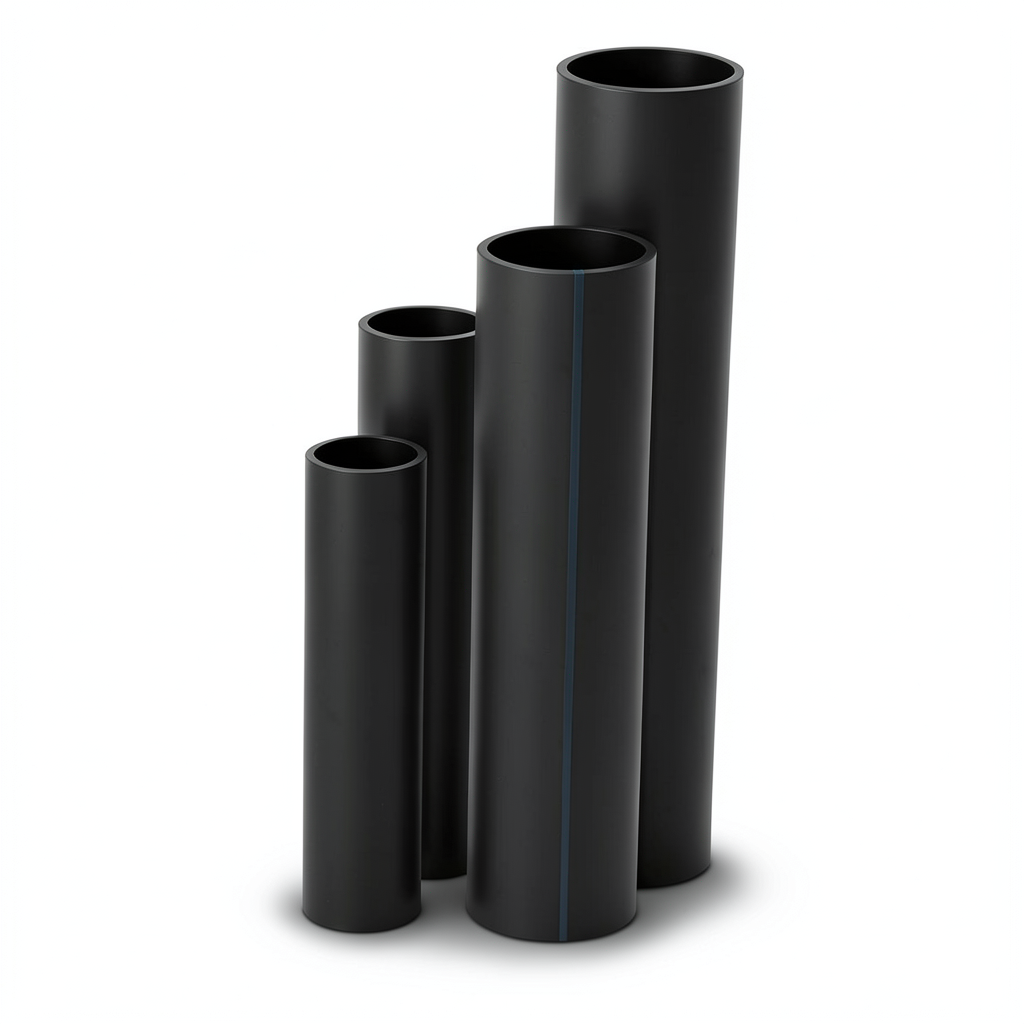 أنابيب HDPE SDR 17.6 قطر خارجي 250 مم سمك 14.2 مم لون أسود