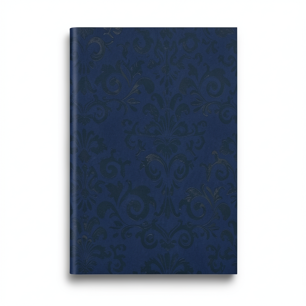 Italian Wallpaper Classic Design 10 m x 1.06 m Navy Blue, Model 81848