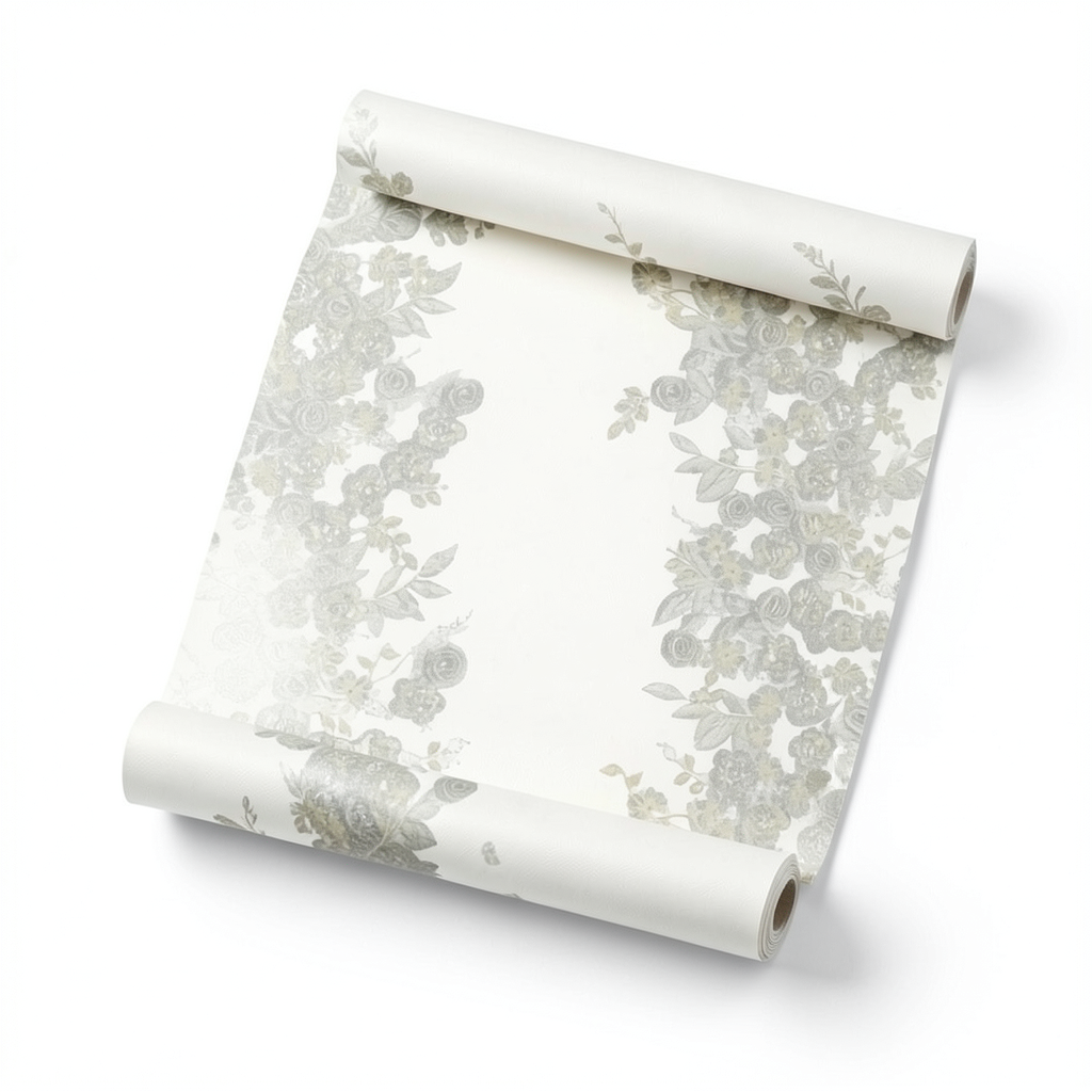 Italian Wallpaper 10m x 1.06m Off White, Model 81563