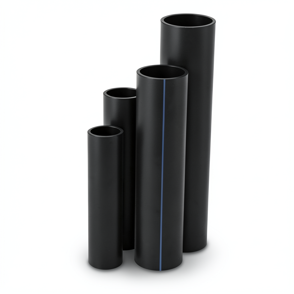 أنابيب HDPE نسبة الأبعاد القياسية 17.6 قطر خارجي 560 مم سمك 31.7 مم لون أسود
