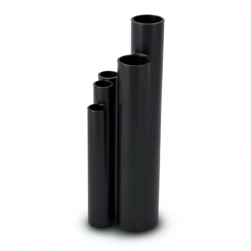 أنابيب HDPE نسبة الأبعاد القياسية 17.6 قطر خارجي 710 مم سمك 40.2 مم أسود