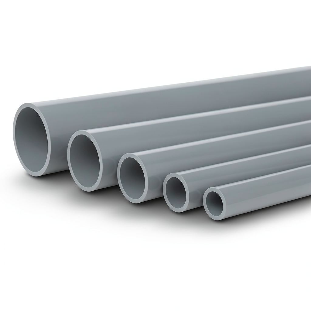 UPVC Pipes Nominal Pressure 10 Bar Outside Diameter 180 mm Thickness 8.6 mm Gray