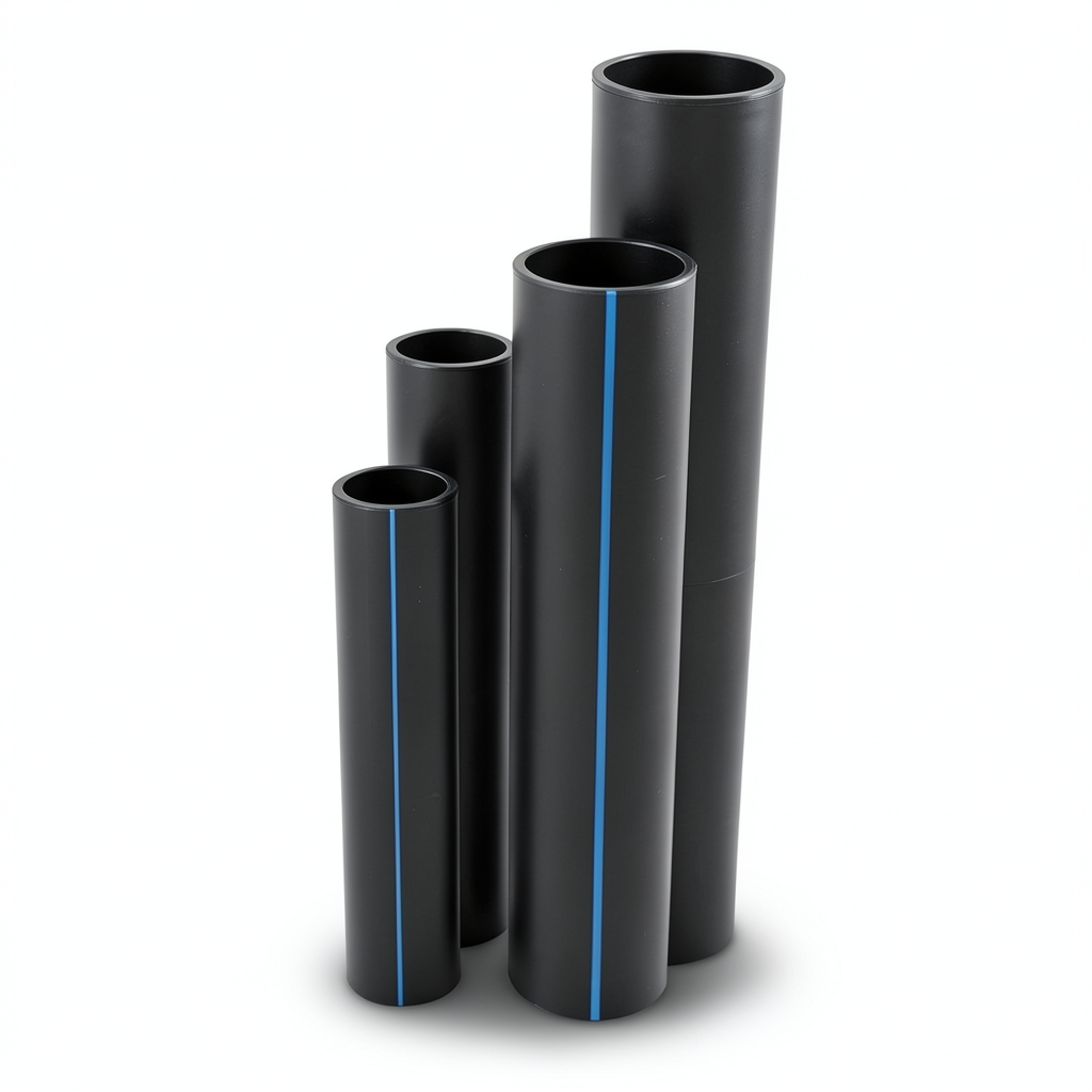 أنابيب HDPE SDR 17.6 قطر خارجي 250 مم سمك 14.2 مم لون أسود