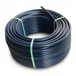 HDPE Plastic Coil Pipe  Nominal Pressure 9.9 Bar [PE 100] OD 110 mm  SDR 13.6  Color Black with Blue Stripes | Almona Factory