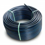 HDPE Plastic Coil Pipe  PN 9.9 Bar [PE 100] OD 125 mm  SDR 13.6  Color Black with Blue Stripes | Almona Factory