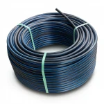 HDPE Plastic Coil Pipe  PN 12.5 Bar [PE 100] OD 20 mm  SDR 11  Color Black with Blue Stripes | Almona Factory
