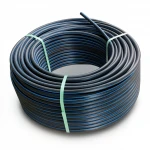 لفة أنابيب HDPE ضغط  9.9 بار [PE 100] قطر خارجي 90 مم  SDR 13.6  لون اسود مع خط ازرق | مصنع المنى