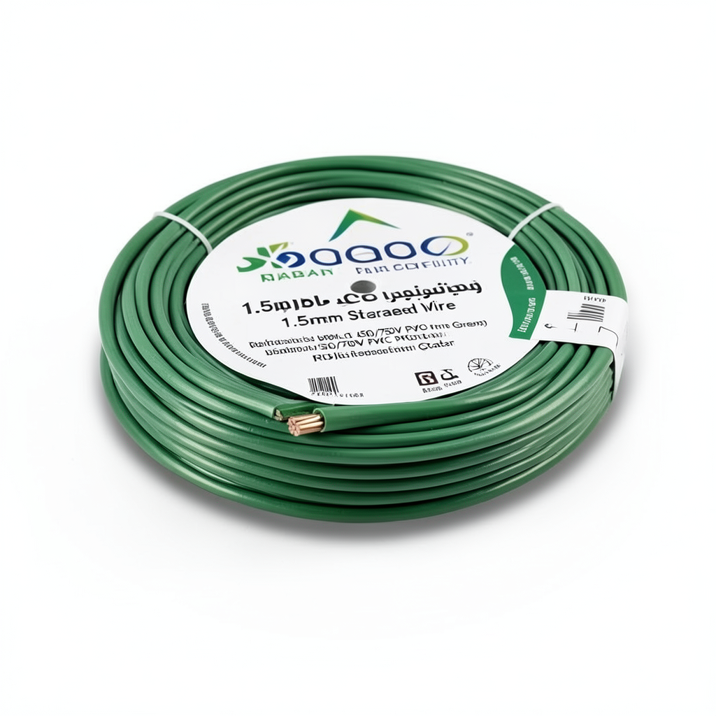 سلك نحاس مجدول 1.5mm 450/750V عزل PVC لون أخضر | مجموعة كابلات الرياض