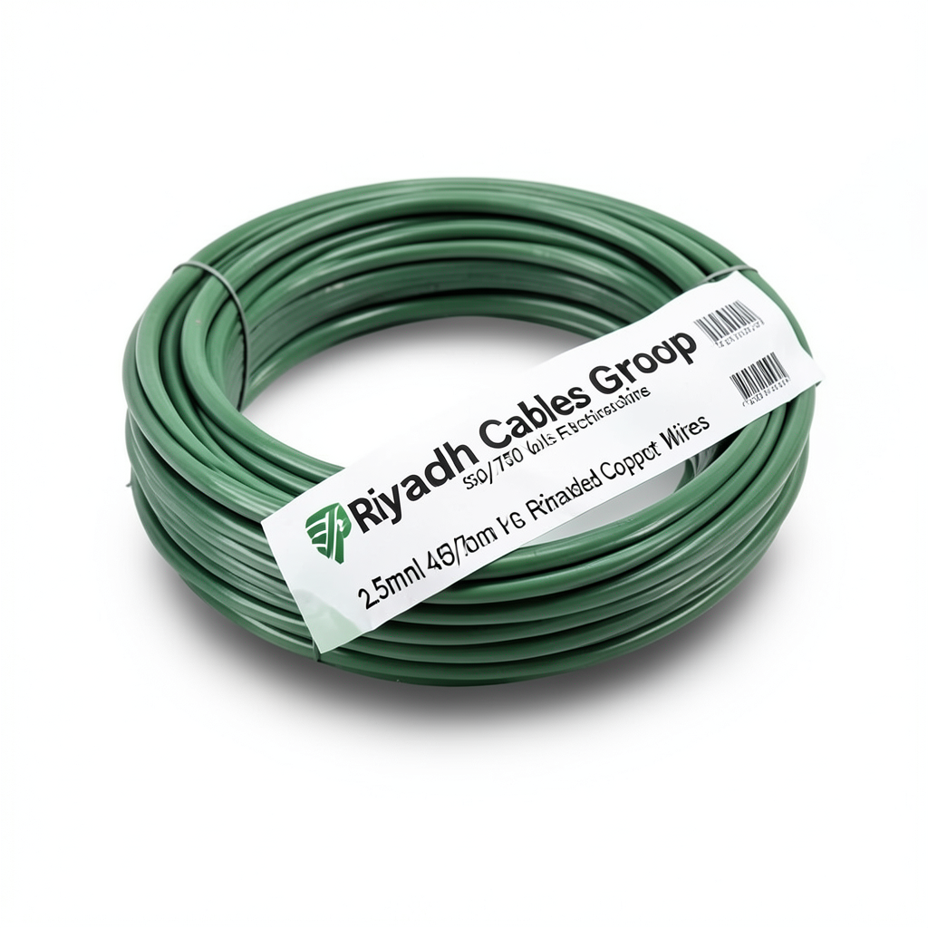 Copper Stranded Electric Wire 2.5mm 450/750 Volts PVC Insulated Green | Riyadh Cables Group