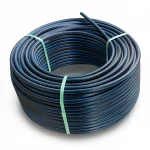 HDPE Plastic Coil Pipe  PN 9.9 Bar [PE 100] OD 140 mm  SDR 13.6  Color Black with Blue Stripes | Almona Factory