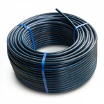 HDPE Plastic Coil Pipe  PN 12.5 Bar [PE 100] OD 20 mm  SDR 11  Color Black with Blue Stripes | Almona Factory