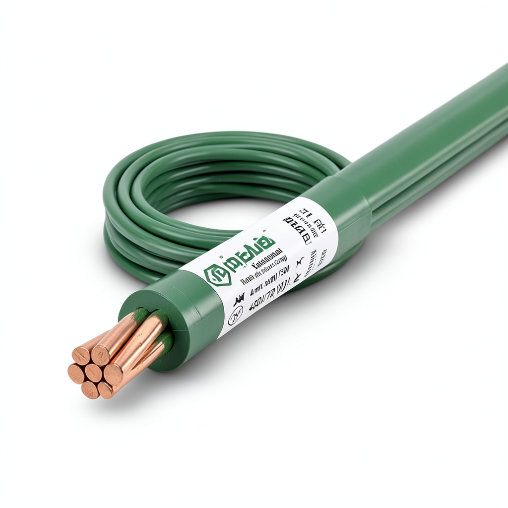 لفة سلك مجدول نحاس 4 مم2 450/750 فولت عزل PVC لون أخضر | مجموعة كابلات الرياض