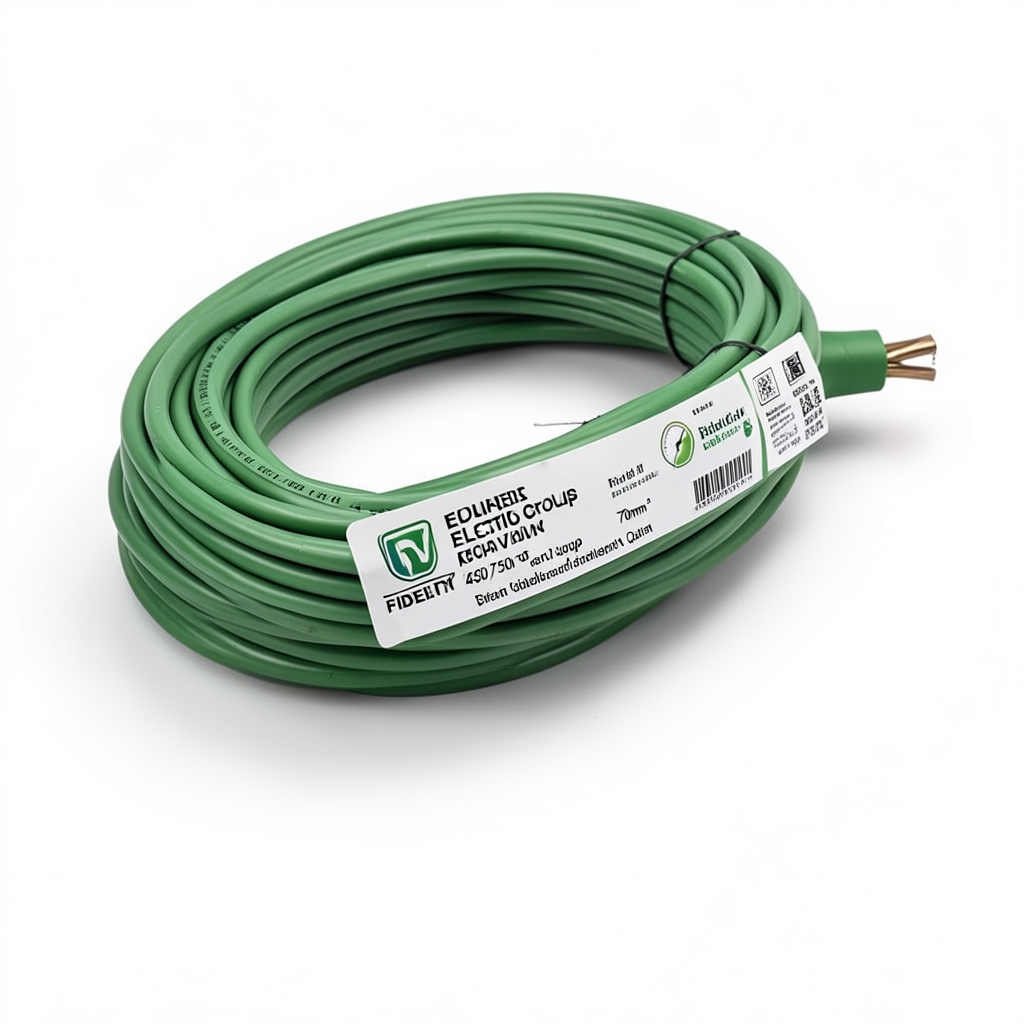 Copper Stranded Electric Wire 70mm 450/750 Volts PVC Insulated Green | Riyadh Cables Group