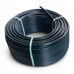 لفة أنابيب بلاستيك HDPE ضغط  9.9 بار [PE 100] قطر خارجي 50 مم  SDR 13.6  لون اسود مع خط ازرق | مصنع المنى