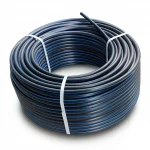 لفة أنابيب بولي ايثيلين عالي الكثافة ضغط  9.9 بار [PE 100] قطر خارجي 110 مم  SDR 13.6  لون اسود مع خط ازرق | مصنع المنى