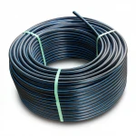 لفة أنابيب بلاستيك HDPE ضغط  9.9 بار [PE 100] قطر خارجي 125 مم  SDR 13.6  لون اسود مع خط ازرق | مصنع المنى