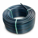 HDPE Plastic Coil Pipe  Nominal Pressure 9.9 Bar [PE 100] OD 160 mm  SDR 13.6  Color Black with Blue Stripes | Almona Factory