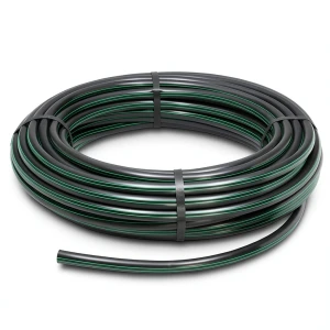HDPE Plastic Coil Pipe Nominal Pressure 15.7 Bar PE 63 OD 63 mm SDR 6 Black with Green Stripes