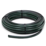 HDPE Plastic Coil Pipe PN 15.7 Bar PE 63, 75 mm SDR 6 Black with Green Stripes