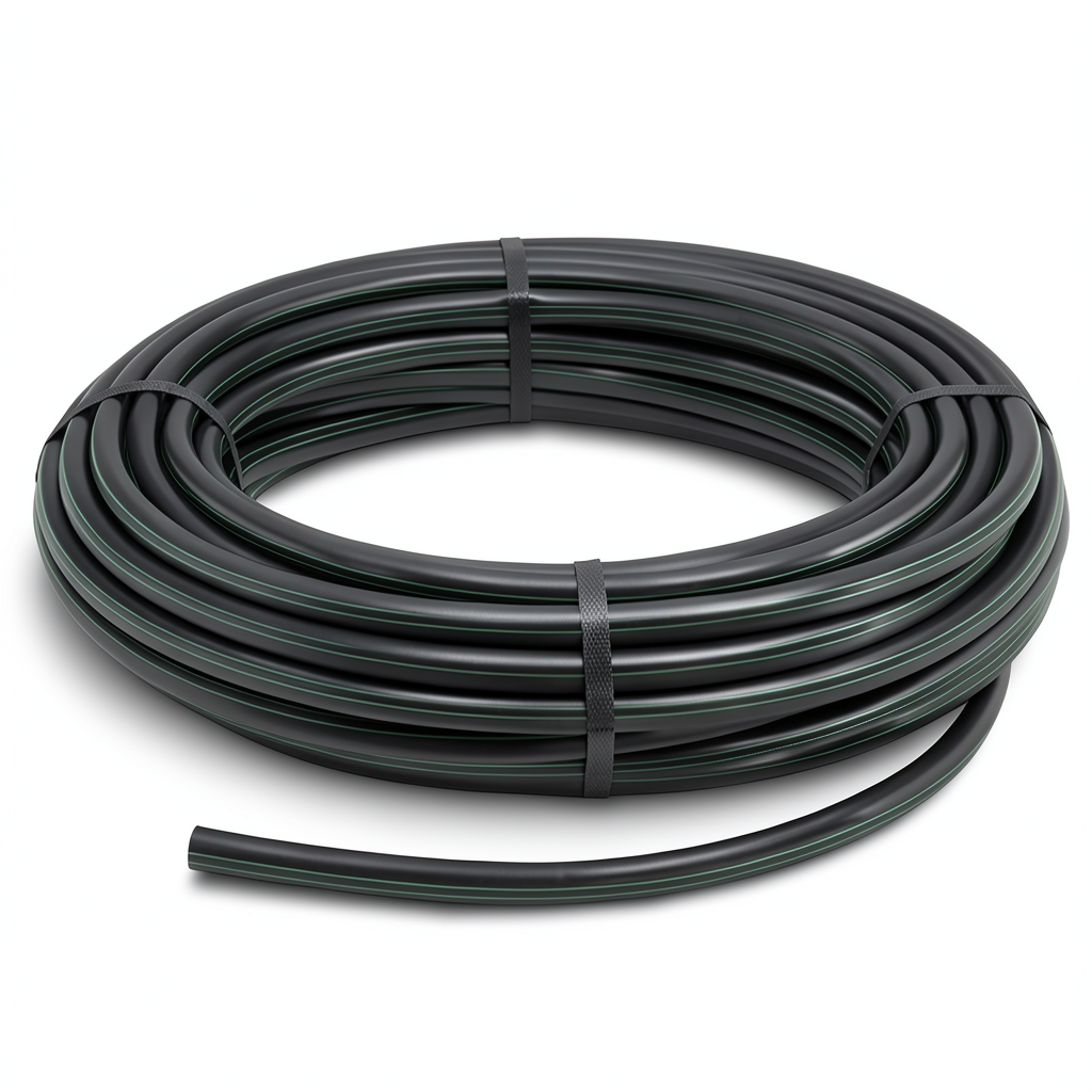 HDPE Plastic Coil Pipe PN 15.7 Bar PE 63, 110 mm Diameter, SDR 6, Black