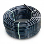 HDPE Plastic Coil Pipe  PN 12.5 Bar [PE 100] OD 90 mm  SDR 11  Color Black with Blue Stripes | Almona Factory