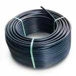 HDPE Plastic Coil Pipe  PN 12.5 Bar [PE 100] OD 160 mm  SDR 11  Color Black with Blue Stripes | Almona Factory