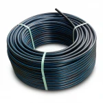 لفة أنابيب بلاستيك HDPE ضغط  12.5 بار [PE 100] قطر خارجي 90 مم  SDR 11  لون اسود مع خط ازرق | مصنع المنى