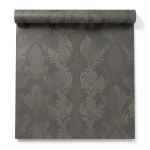 Italian Wallpaper Patterned Design 10mx1.06m Dark Beige