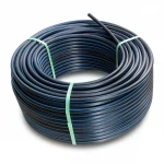 لفة أنابيب بلاستيك HDPE ضغط  15.6 بار [PE 100] قطر خارجي 125 مم  SDR 9  لون اسود مع خط ازرق | مصنع المنى