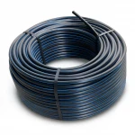 لفة أنابيب HDPE ضغط  15.6 بار [PE 100] قطر خارجي 16 مم  SDR 9  لون اسود مع خط ازرق | مصنع المنى