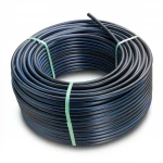 لفة أنابيب HDPE ضغط  15.6 بار [PE 100] قطر خارجي 140 مم  SDR 9  لون اسود مع خط ازرق | مصنع المنى