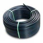 HDPE Plastic Coil Pipe  Nominal Pressure 19.2 Bar [PE 100] OD 20 mm  SDR 7.4  Color Black with Blue Stripes | Almona Factory