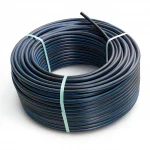 لفة أنابيب بلاستيك HDPE ضغط  15.6 بار [PE 100] قطر خارجي 75 مم  SDR 9  لون اسود مع خط ازرق | مصنع المنى
