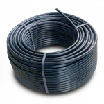 HDPE Plastic Coil Pipe  Nominal Pressure 15.6 Bar [PE 100] Outside Diameter 140 mm  SDR 9  Color Black with Blue Stripes | Almona Factory