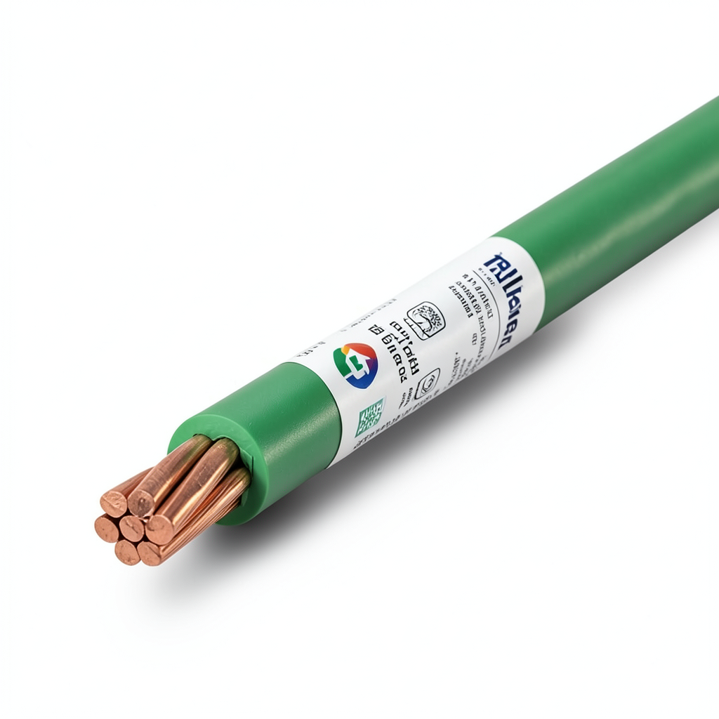 لفة سلك كهرباء مجدول نحاس 120 ملم 450/750 فولت معزول PVC لون اخضر | مجموعة كابلات الرياض