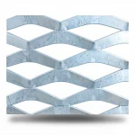 Galvanized Steel Expanded Metal Mesh  [Mazyoon] Thickness 5.8 mm Width 2.44  meter Length 6 meter | Bait Al Tatawor Factory
