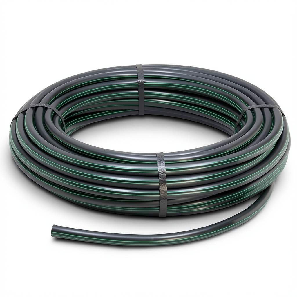 لفة أنابيب بلاستيك HDPE ضغط 15.7 بار PE 63، قطر خارجي 63 مم SDR 6، لون أسود