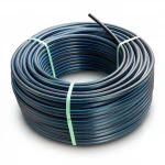 لفة أنابيب بلاستيك HDPE ضغط  12.5 بار [PE 100] قطر خارجي 90 مم  SDR 11  لون اسود مع خط ازرق | مصنع المنى