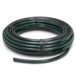 لفة أنابيب بلاستيك HDPE ضغط 15.7 بار PE63 قطر خارجي 25 مم SDR 6 أسود مع خطوط خضراء